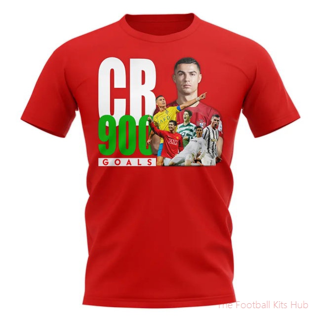 Cristiano Ronaldo 900 Goals T-Shirt (Red)-unisoccer store
