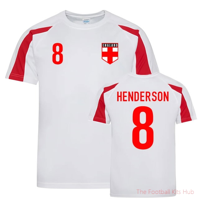 Jordan Henderson England Sports Training Jersey (White-Red)-unisoccer store