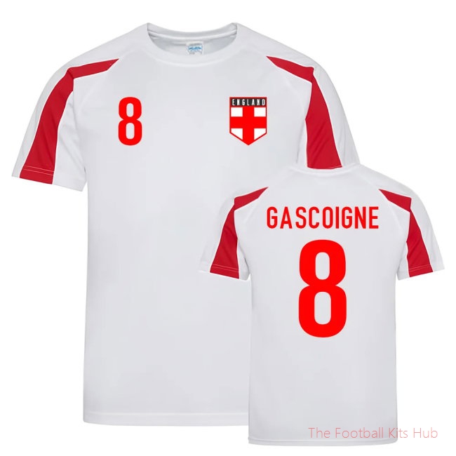 Paul Gascoigne England Sports Training Jersey (White-Red)-unisoccer store