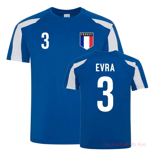 Patrice Evra France Sports Training Jersey (Blue-White)-unisoccer store