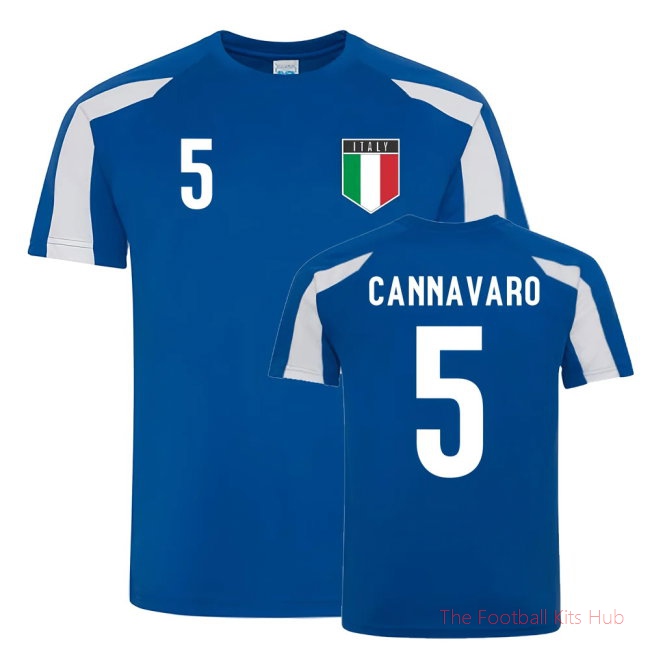 Fabio Cannavaro Italy Sports Training Jersey (Blue-White)-unisoccer store