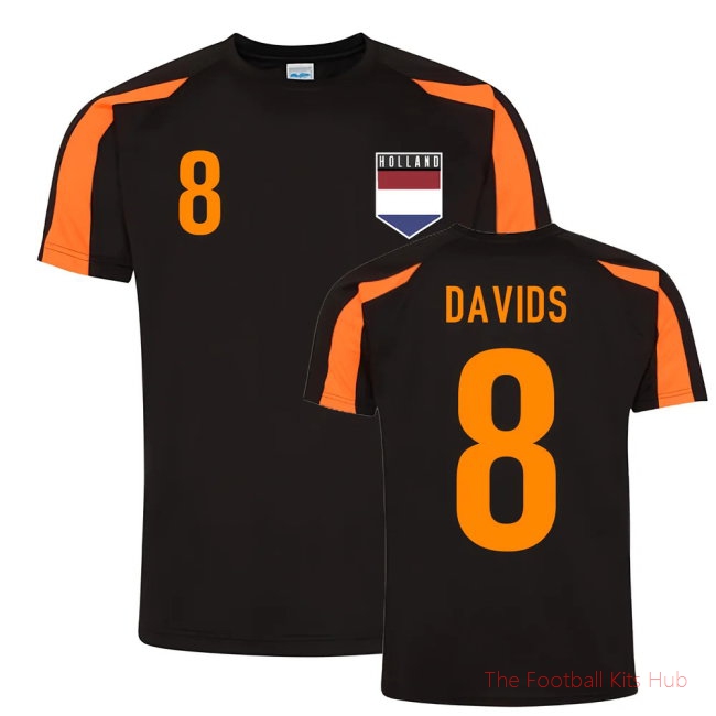 Edgar Davids Holland Sports Training Jersey (Black-Orange)-unisoccer store