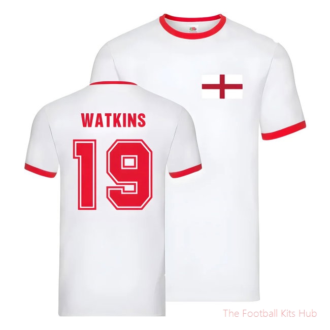 England Ringer T-Shirt (Ollie Watkins 19)-unisoccer store