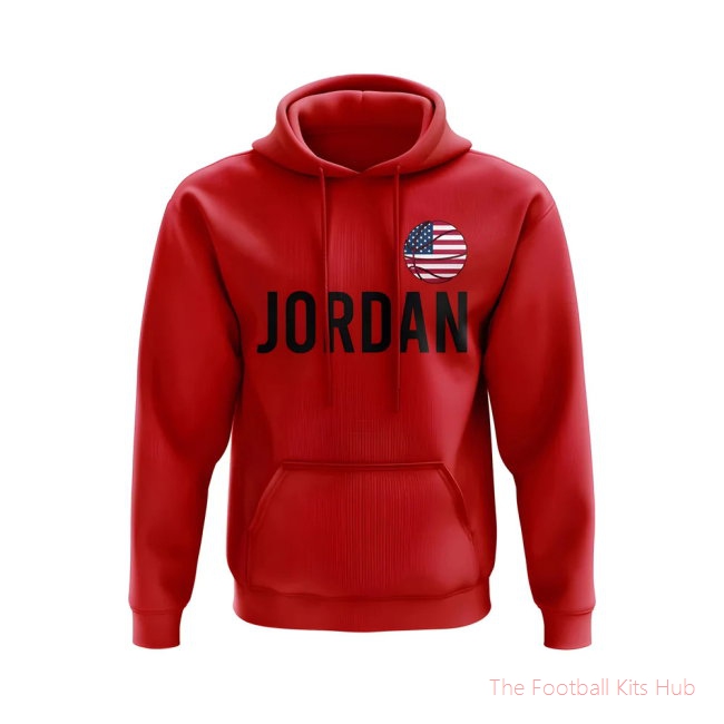 Michael Jordan USA Name Hoody (Red)-unisoccer store