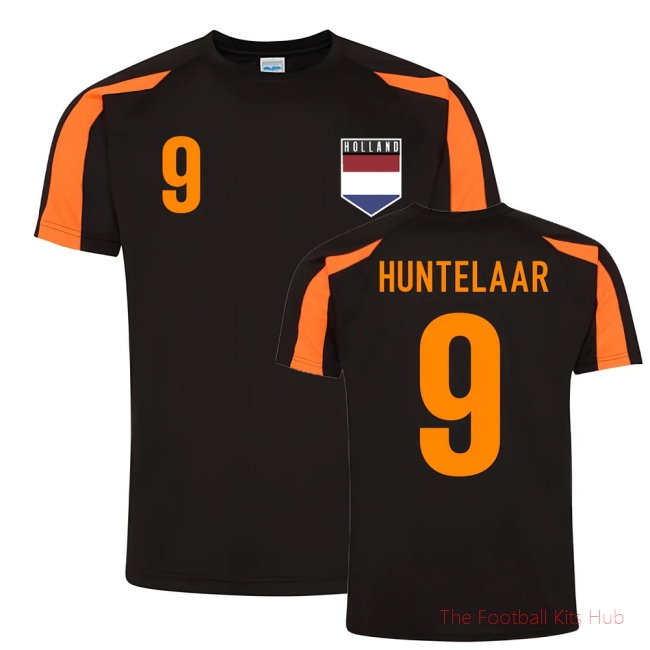 Klass-Jan Huntelaar Holland Sports Training Jersey (Black-Orange)-unisoccer store