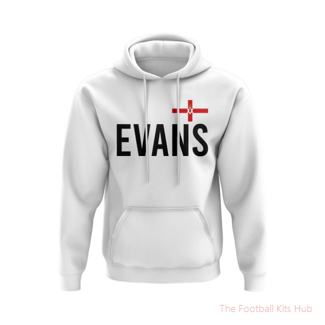 Jonny Evans Northern Ireland Name Hoody (White)-unisoccer store