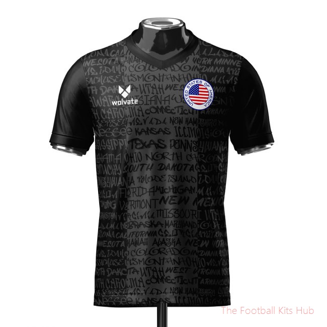 USA Heritage Football Jersey Black (Wolvate) Adult Short Sleeve-unisoccer store