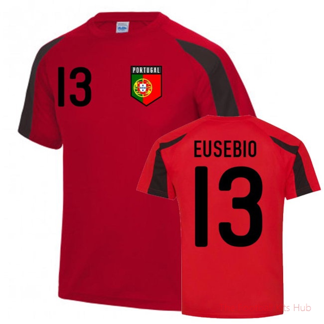 Eusebio Portugal Sports Training Jersey (Red-Black)-unisoccer store