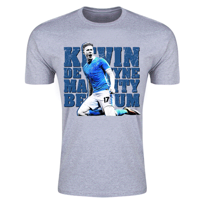 Kevin De Bruyne Man City T-Shirt (Grey) - Kids-unisoccer store
