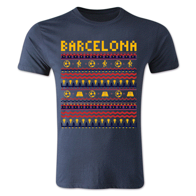Barcelona Christmas T-Shirt (Navy) - Kids-unisoccer store