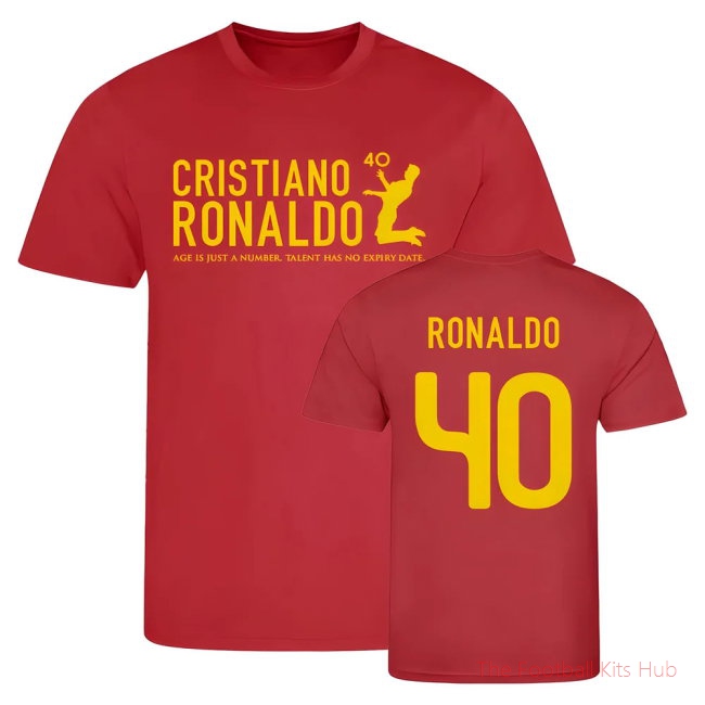 Cristiano Ronaldo at 40 Portugal T-Shirt (Red)-unisoccer store