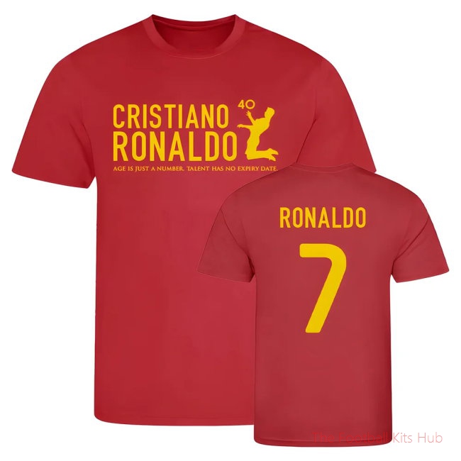 Cristiano Ronaldo at 40 Portugal T-Shirt #7 (Red)-unisoccer store