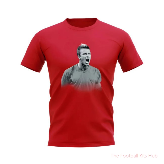 David Beckham England Football Legend T-Shirt (Red)-unisoccer store