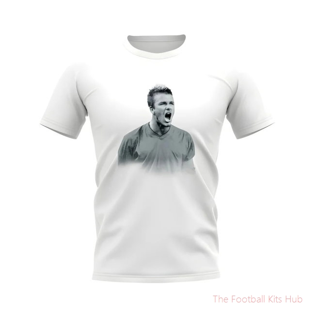 David Beckham England Football Legend T-Shirt (White)-unisoccer store