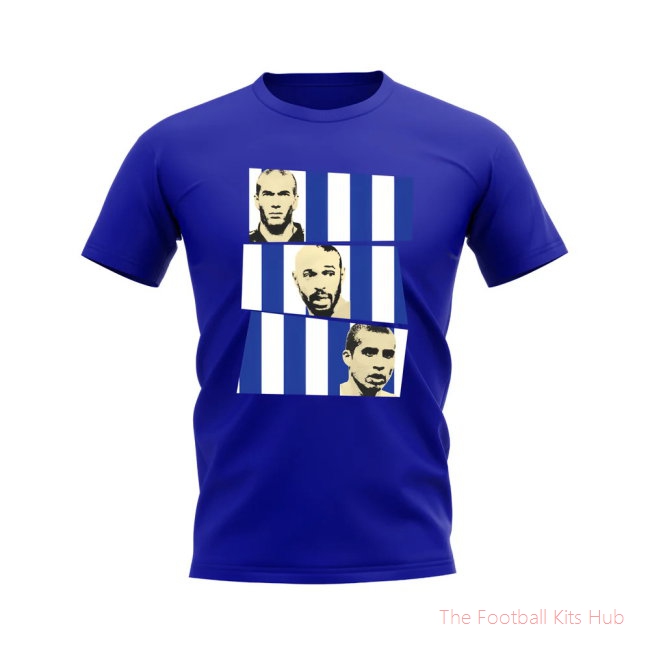 Zidane Henry Trezeguet France Trio T-Shirt (Blue)-unisoccer store