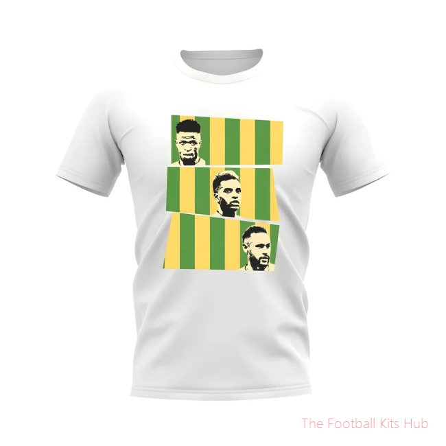 Vini Rodrygo Neymar Brazil T-Shirt (White)-unisoccer store