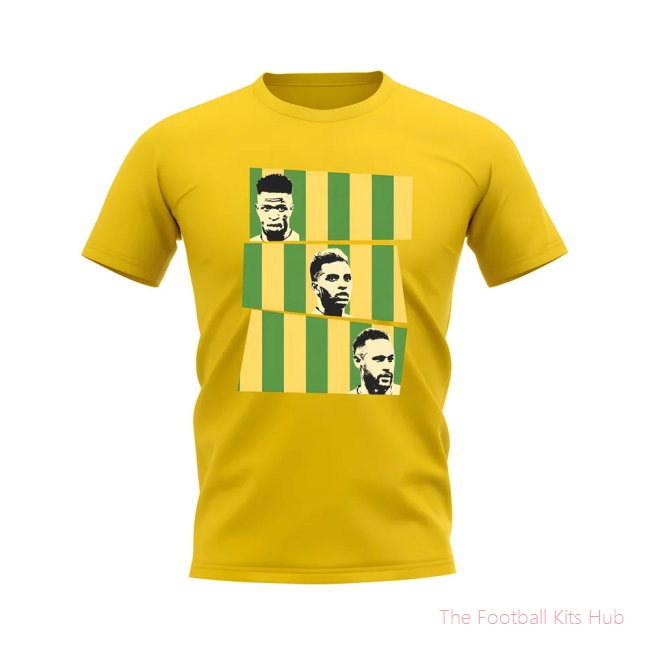 Vini Rodrygo Neymar Brazil T-Shirt (Yellow)-unisoccer store