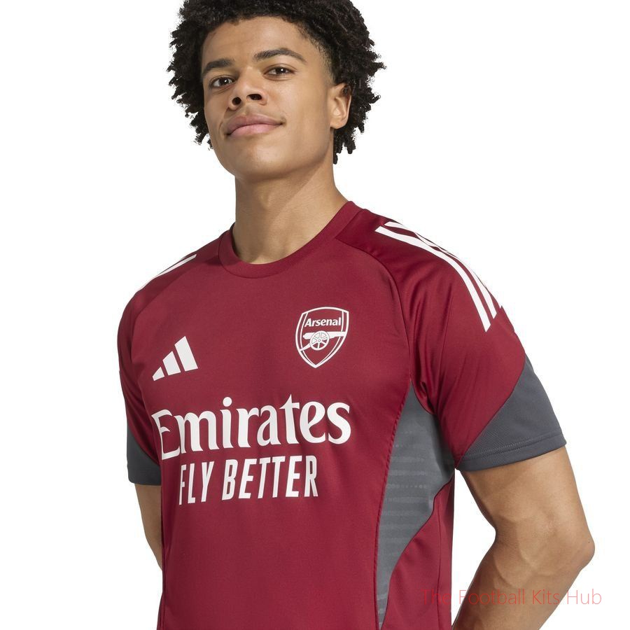 Arsenal Training T-Shirt Tiro 25 EU - Collegiate Burgundy/Dark Grey-unisoccer store