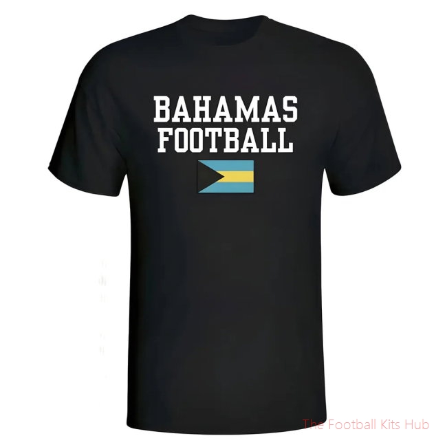 Bahamas Football T-Shirt - Black-unisoccer store