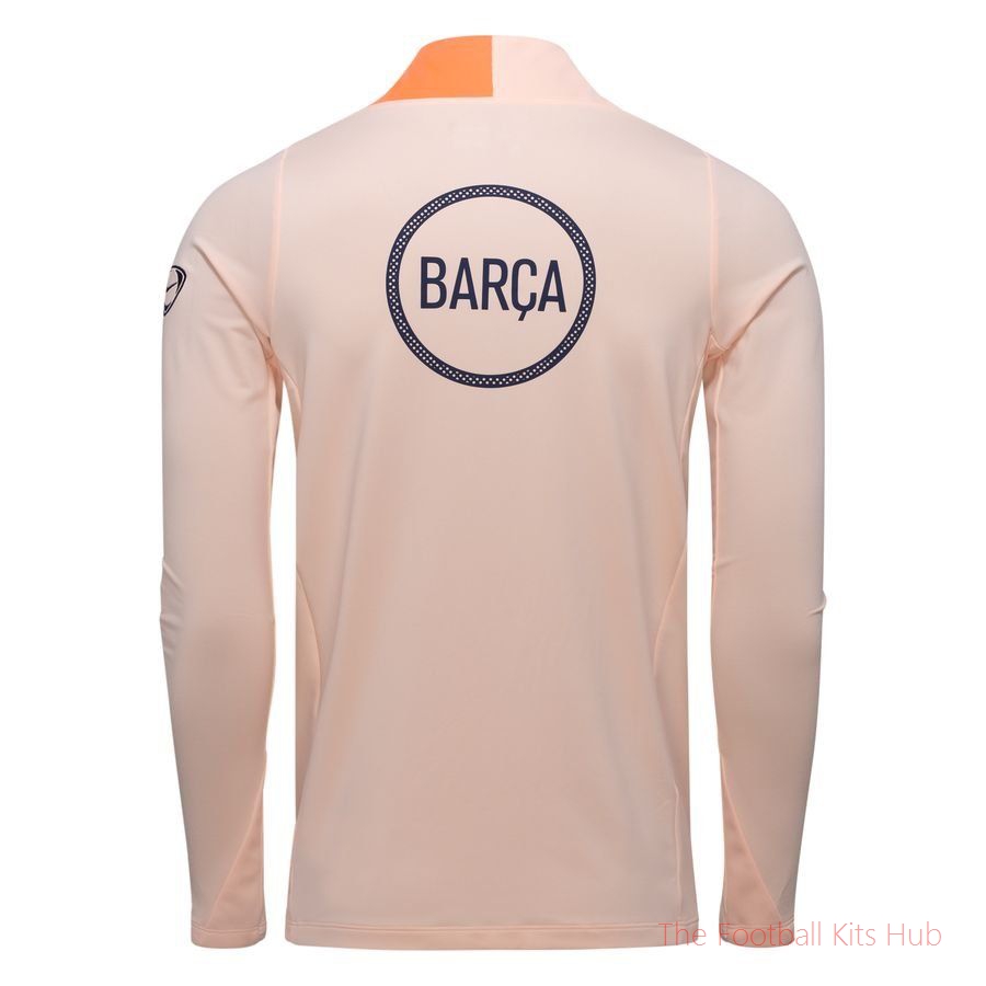 Barcelona Training Shirt Dri-FIT Strike Drill 3rd - Crimson Tint/Bright Mango/Midnight Navy-unisoccer store