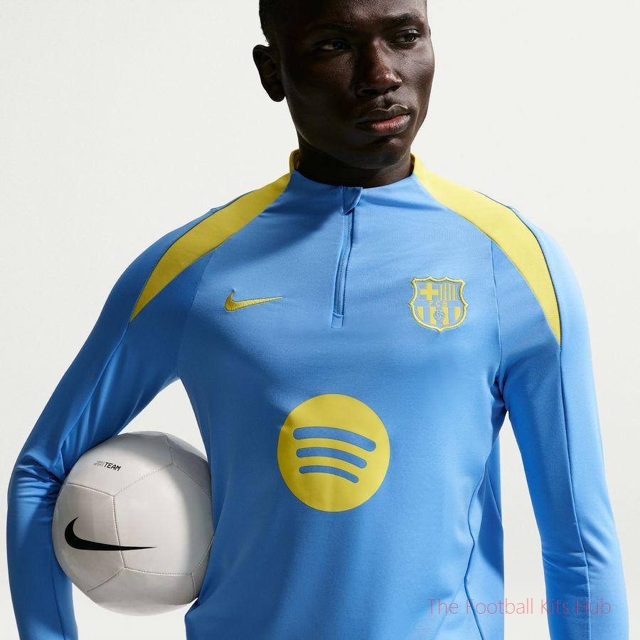Barcelona Training Shirt Dri-FIT Strike Drill - University Blue/Opti Yellow-unisoccer store