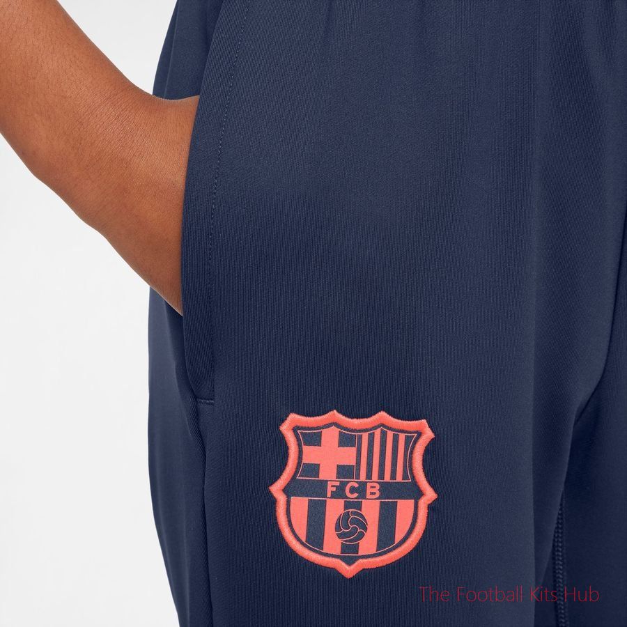 Barcelona Training Trousers Dri-FIT Strike 3rd - Midnight Navy/Bright Mango Kids-unisoccer store