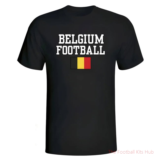 Belgium Football T-Shirt - Black-unisoccer store