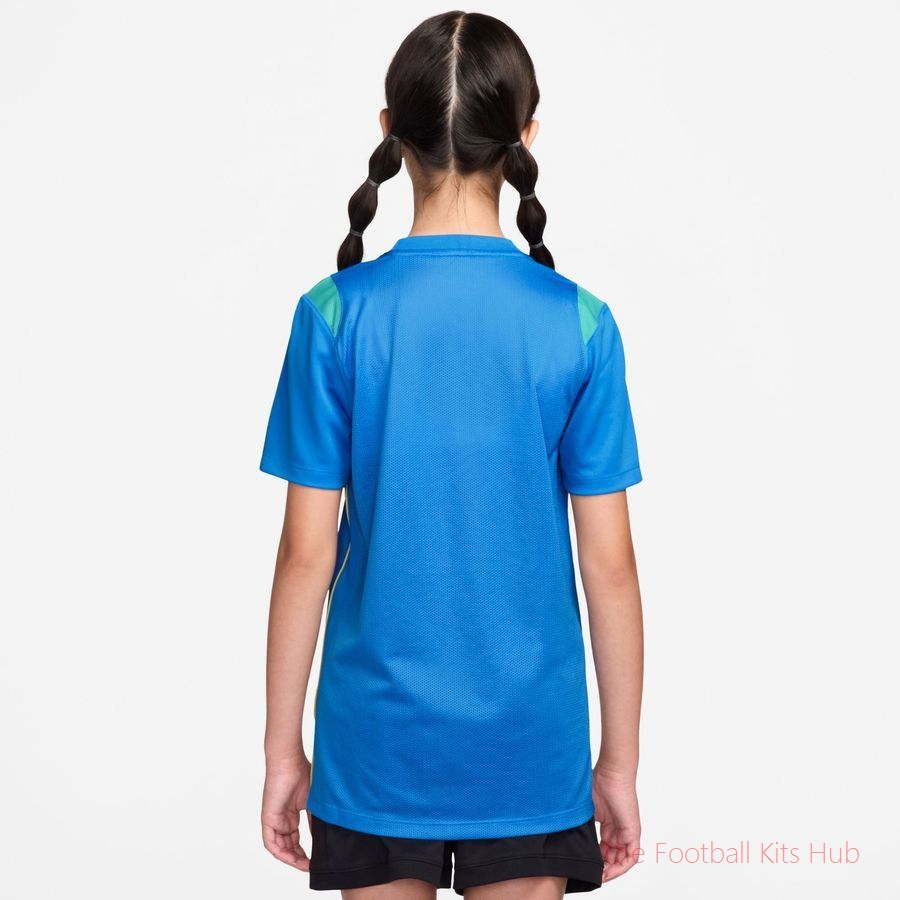 Brazil Training T-Shirt Dri-FIT Academy Pro World Cup 2026 - Photo Blue/Light Menta/Midwest Gold Kids-unisoccer store