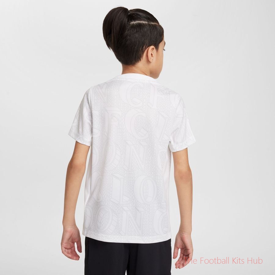 Chelsea Training T-Shirt Dri-FIT Academy Pro Pre Match - White/Pure Platinum/Rush Blue Kids-unisoccer store