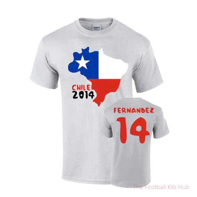 Chile 2014 Country Flag T-shirt (fernandez 14)-unisoccer store