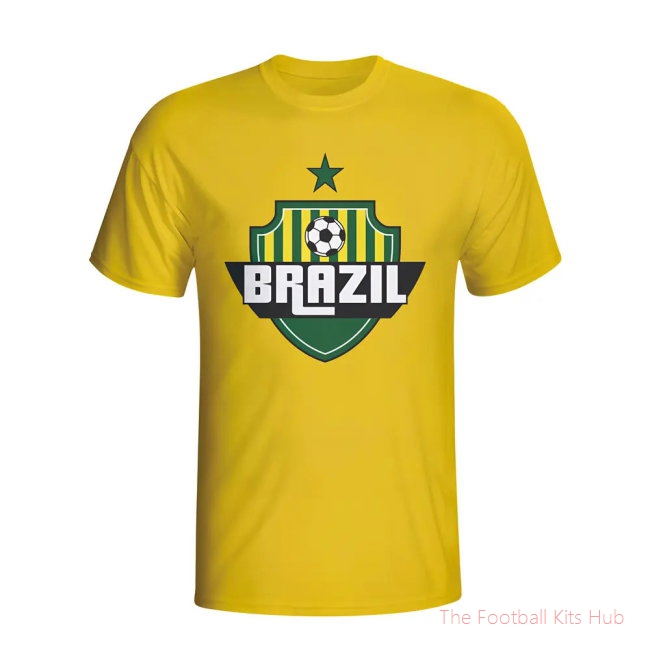 Brazil Country Logo T-shirt (yellow) - Kids-unisoccer store