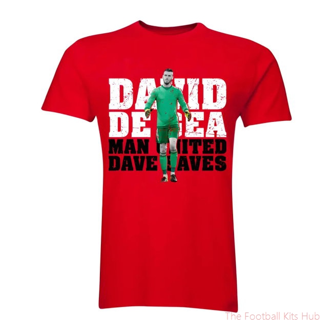 David De Gea Man United Goalkeeper T-Shirt (Red)-unisoccer store