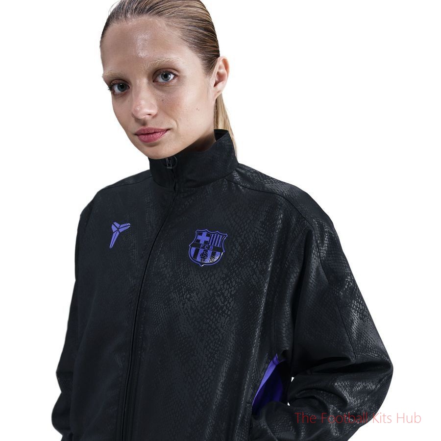 FCB W NK TRK JKT AW GX BLACK/PERSIAN VIOLET/PERSIAN VIOLET-unisoccer store