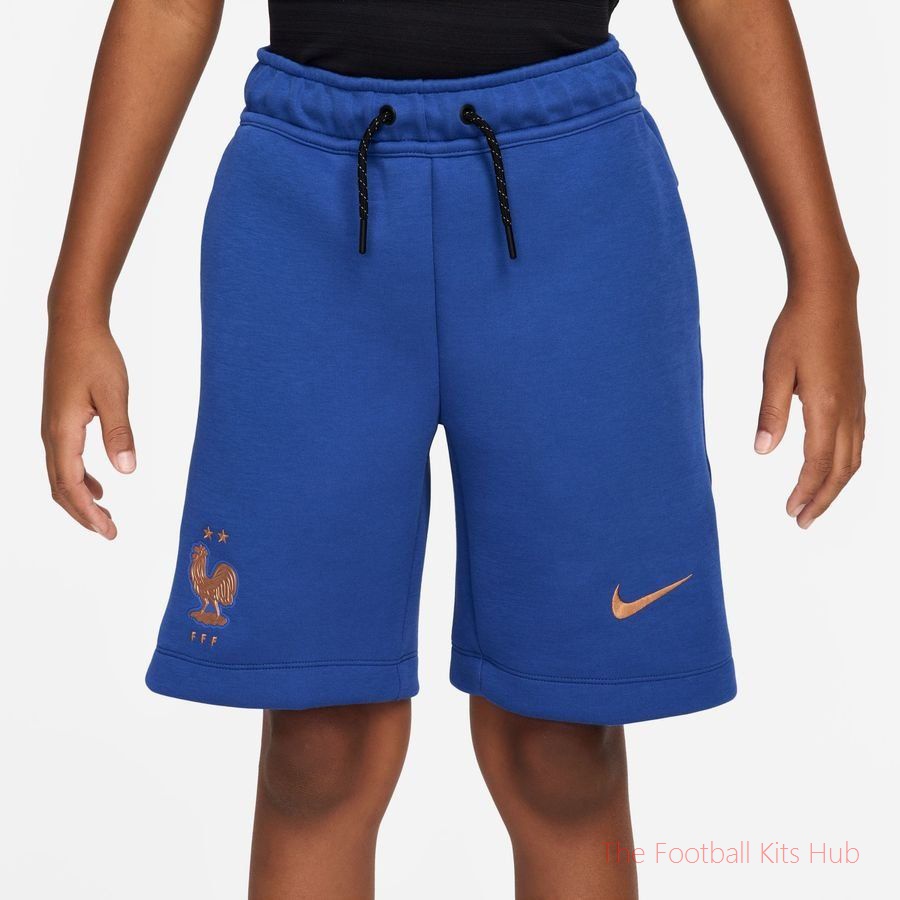 France Sweat Shorts NSW Tech Fleece World Cup 2026 - Game Royal/Metallic Copper Kids-unisoccer store