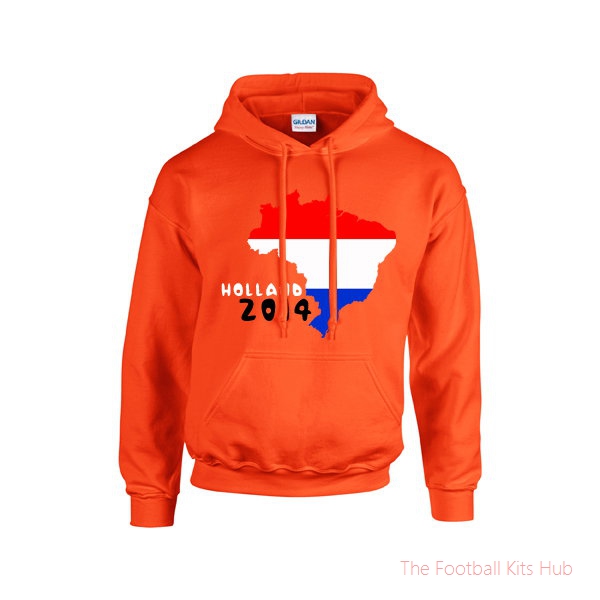 Holland 2014 Country Flag Hoody (orange) - Kids-unisoccer store