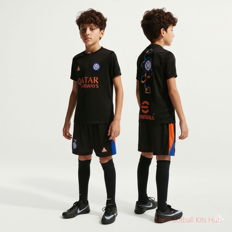 Inter X ACG Training T-Shirt Dri-FIT Academy Pro Pre Match 4th - Black/Safety Orange Kids-unisoccer store
