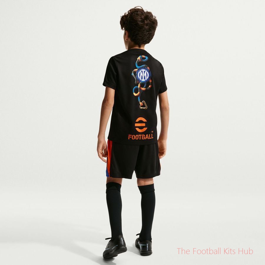 Inter X ACG Training T-Shirt Dri-FIT Academy Pro Pre Match 4th - Black/Safety Orange Kids-unisoccer store