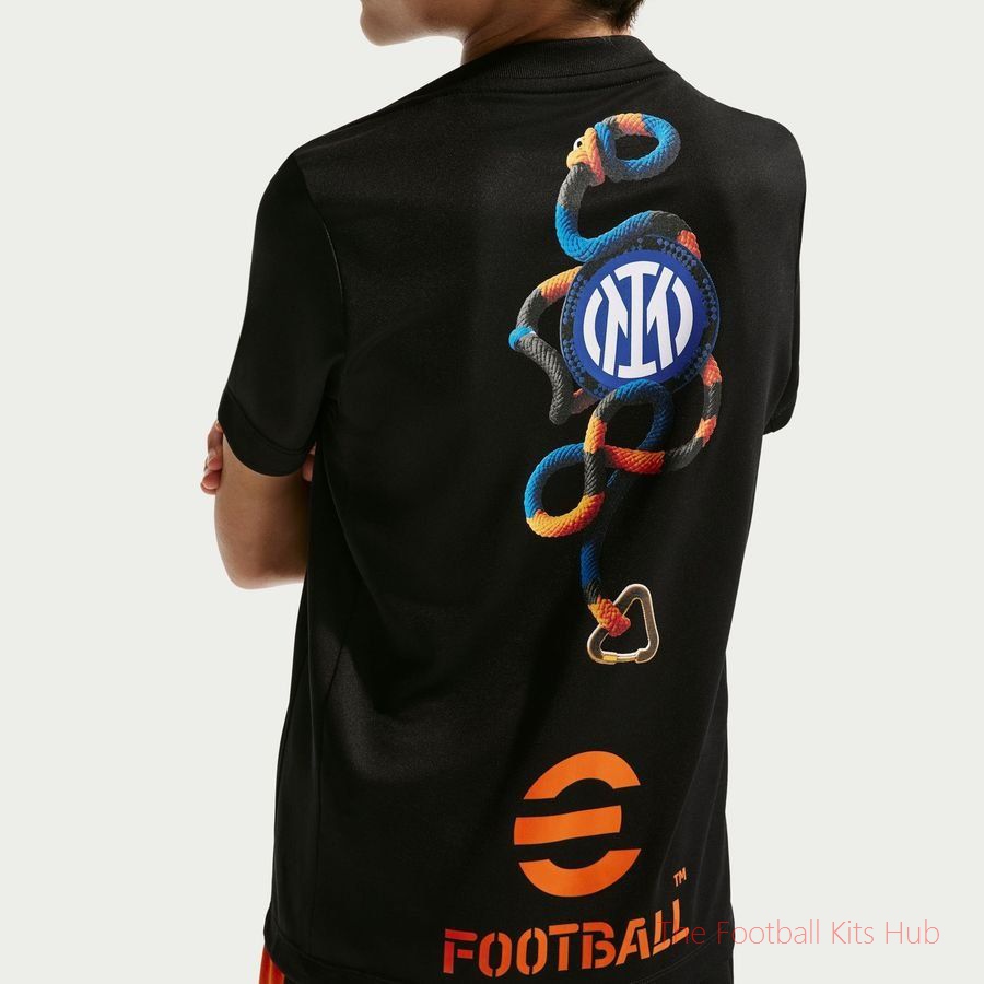 Inter X ACG Training T-Shirt Dri-FIT Academy Pro Pre Match 4th - Black/Safety Orange Kids-unisoccer store