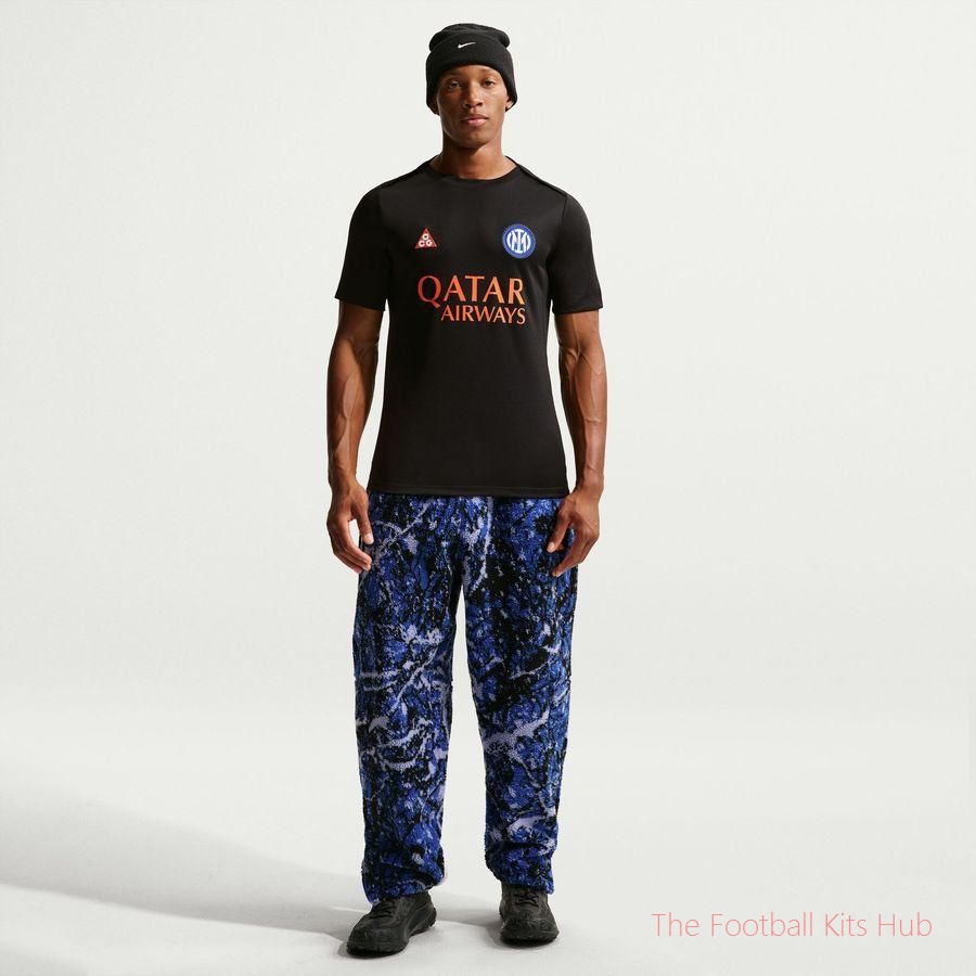 Inter X ACG Training T-Shirt Dri-FIT Academy Pro Pre Match 4th - Black/Safety Orange-unisoccer store