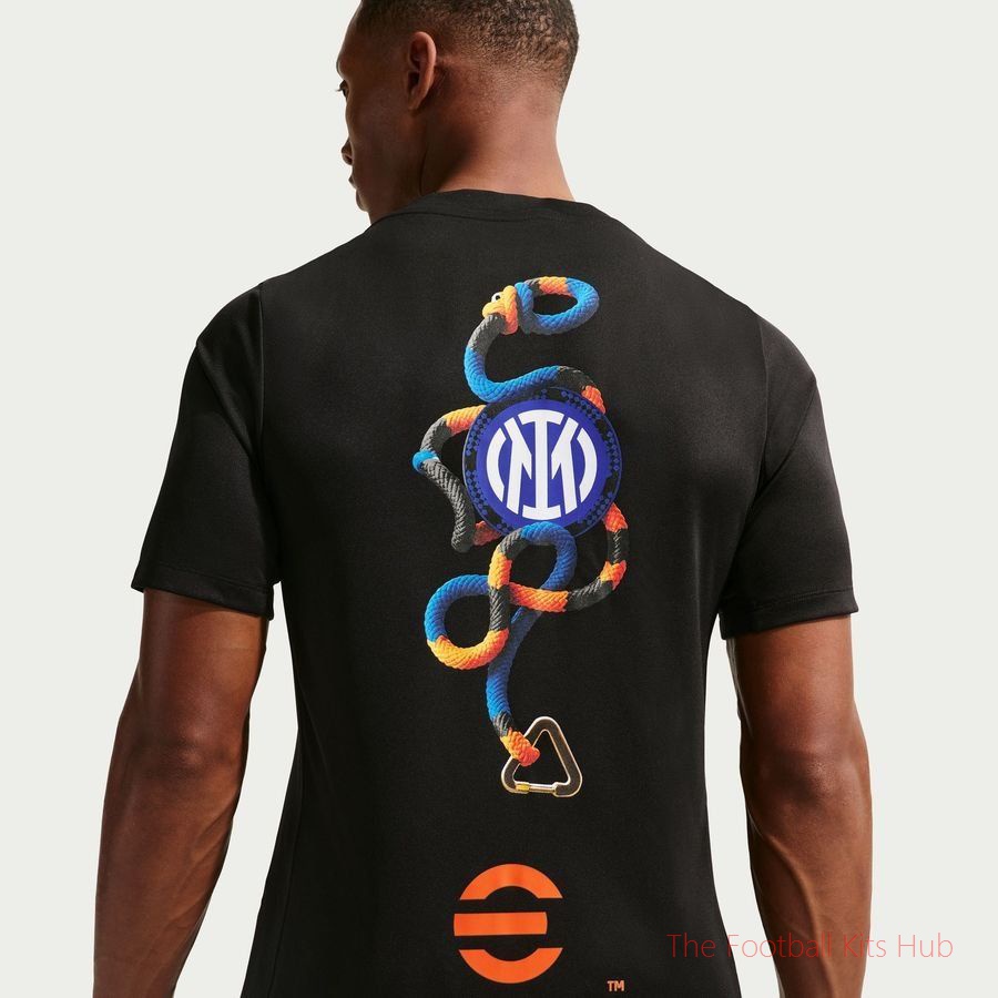 Inter X ACG Training T-Shirt Dri-FIT Academy Pro Pre Match 4th - Black/Safety Orange-unisoccer store