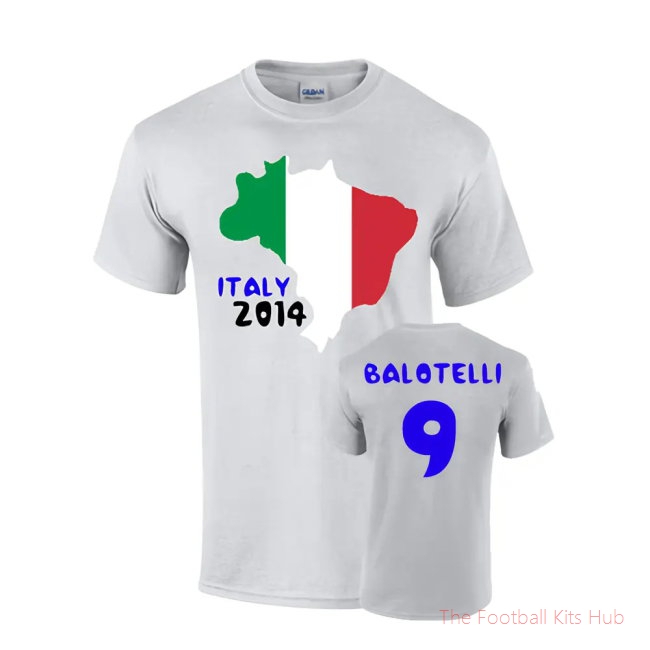 Italy 2014 Country Flag T-shirt (balotelli 9)-unisoccer store