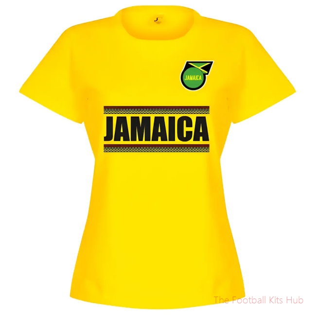 Jamaica Team Womens T-Shirt - Yellow-unisoccer store
