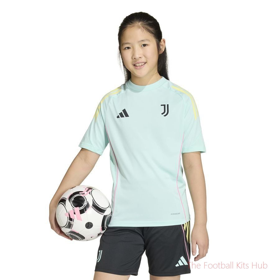 Juventus Training T-Shirt Tiro 25 - Semi Flash Aqua Kids-unisoccer store
