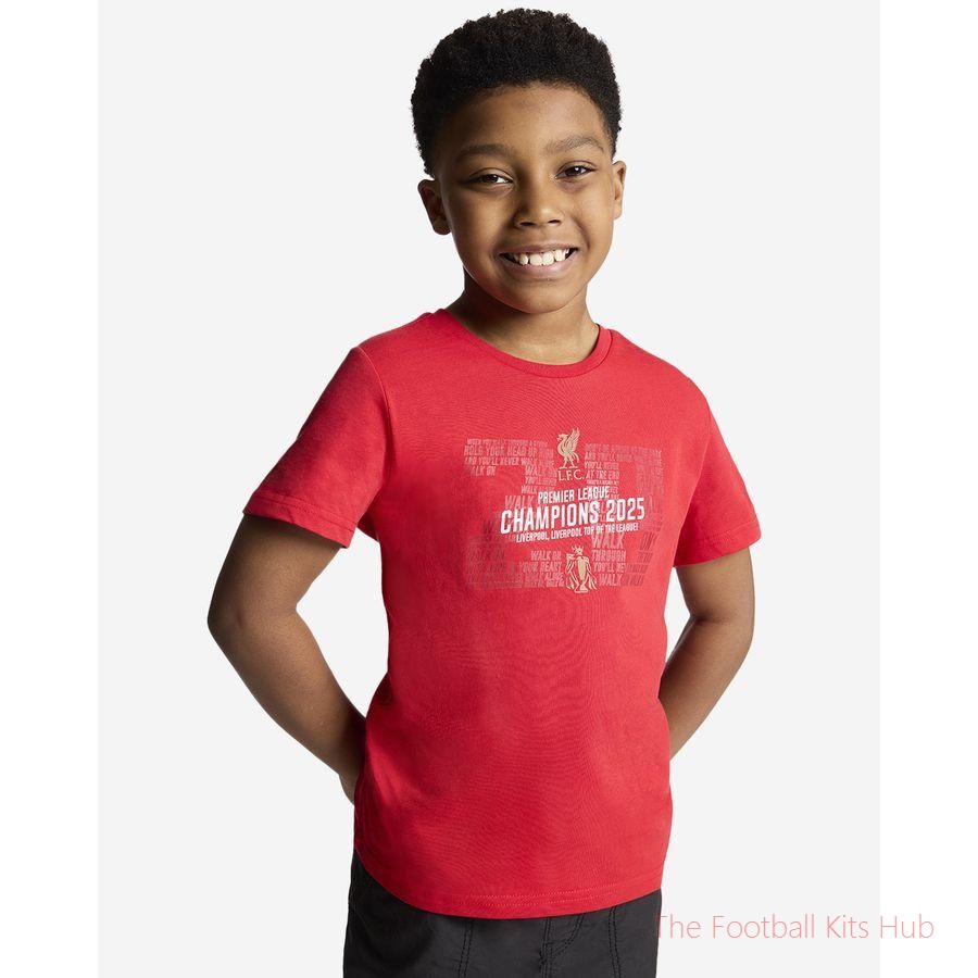 Liverpool T-Shirt EPL Champions 2024/25 - Red Kids-unisoccer store