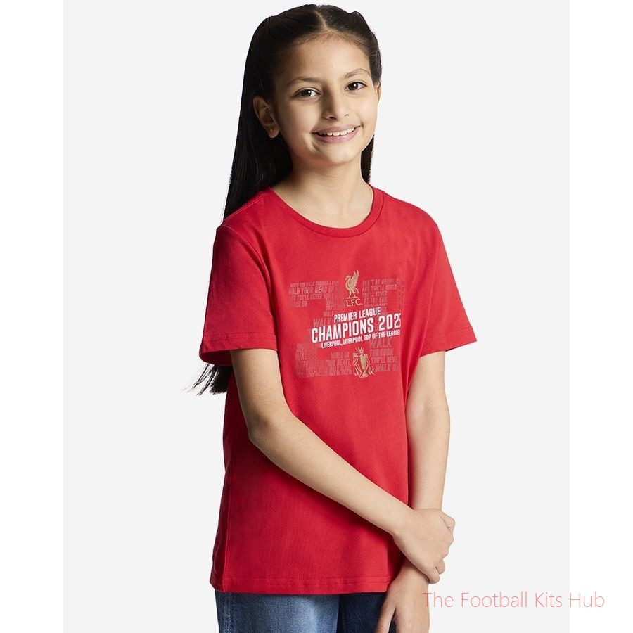 Liverpool T-Shirt EPL Champions 2024/25 - Red Kids-unisoccer store