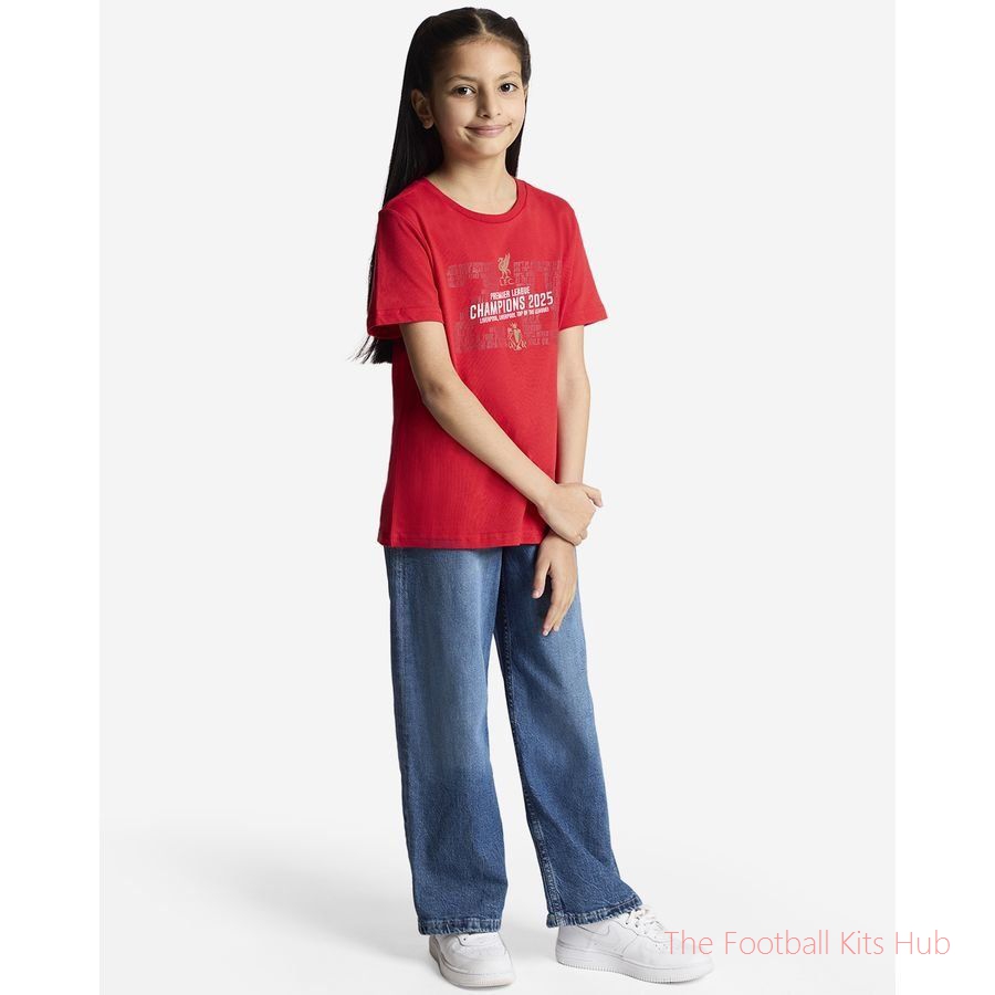 Liverpool T-Shirt EPL Champions 2024/25 - Red Kids-unisoccer store