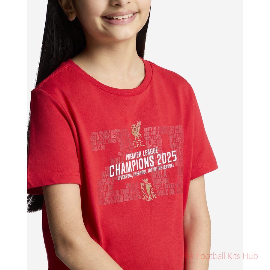 Liverpool T-Shirt EPL Champions 2024/25 - Red Kids-unisoccer store