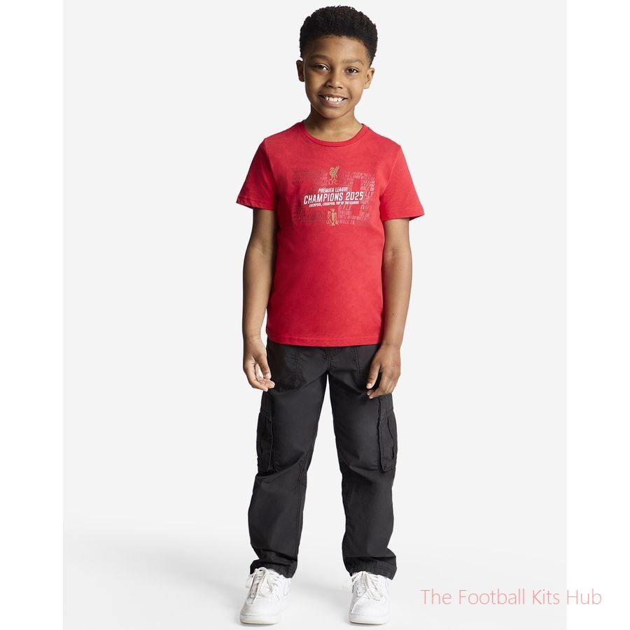 Liverpool T-Shirt EPL Champions 2024/25 - Red Kids-unisoccer store