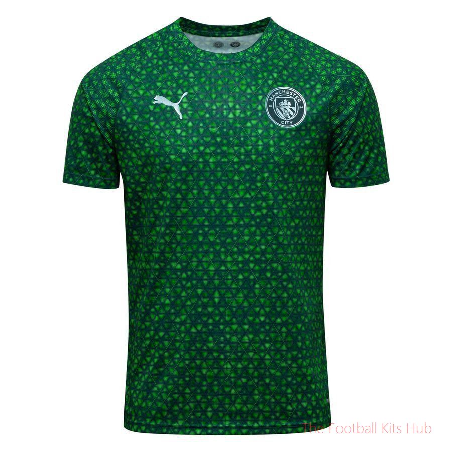 Manchester City Training T-Shirt Pre Match - Green Terrain-unisoccer store