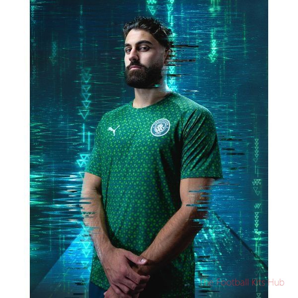 Manchester City Training T-Shirt Pre Match - Green Terrain-unisoccer store